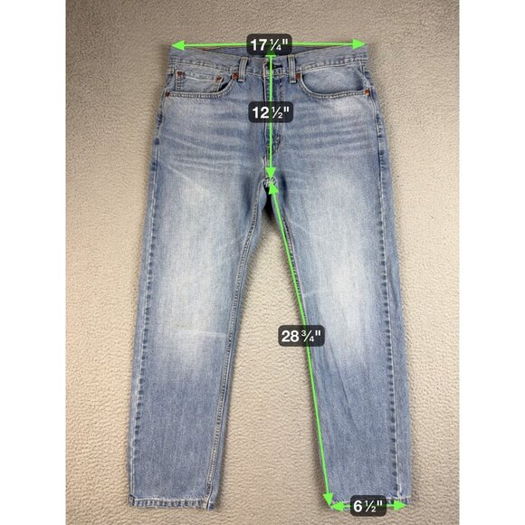 Levis 505 Jeans Mens 34x30 Blue Denim Zip Fly Straight Fit Classic Workwear Pant - Picture 3 of 7